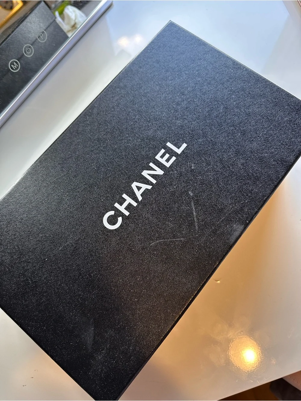 CHANEL Black Leather Espadrille Flats with Interlocked CC